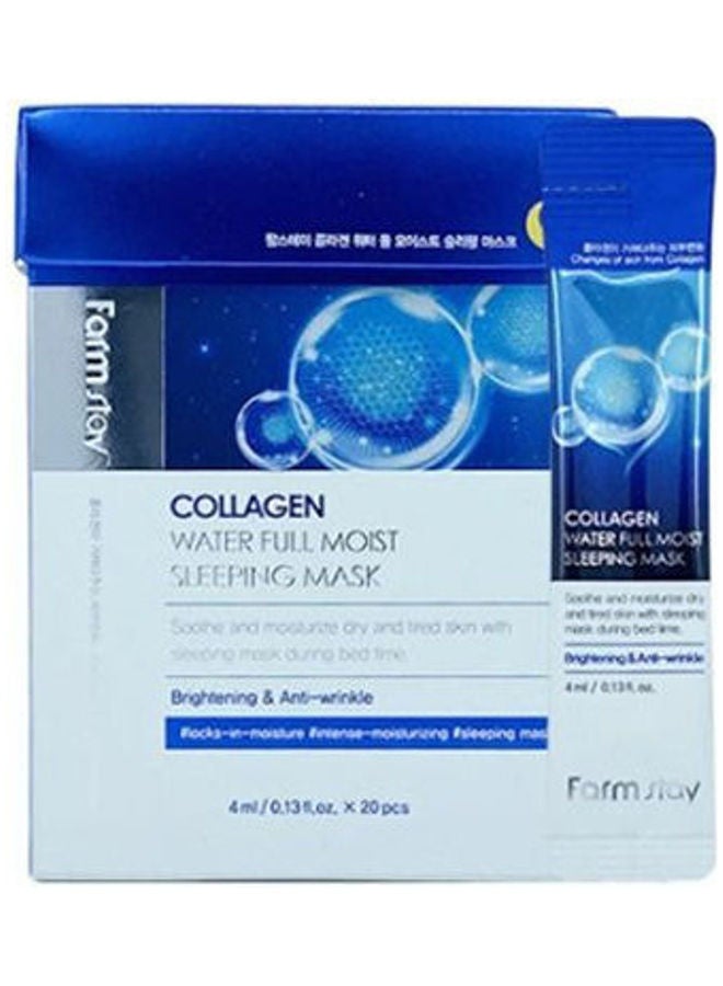 Farm Stay Collagen Water Full Moist Sleeping Mask - 20 Pcs Blue - Image 3