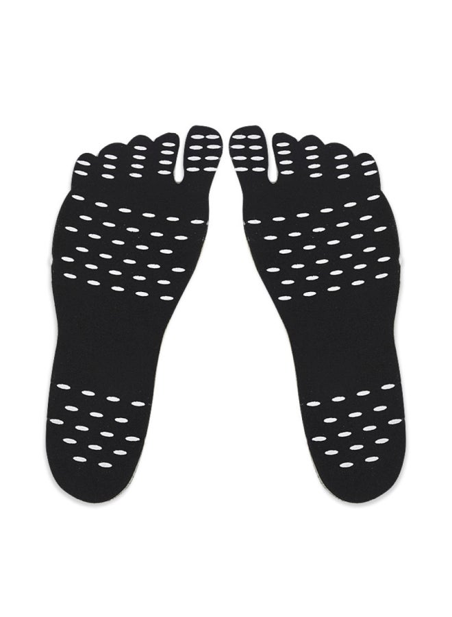 Generic Waterproof Elastic Cloth Adhesive Anti Skid Foot Sticker Beach Insoles Shoes Pad Set
