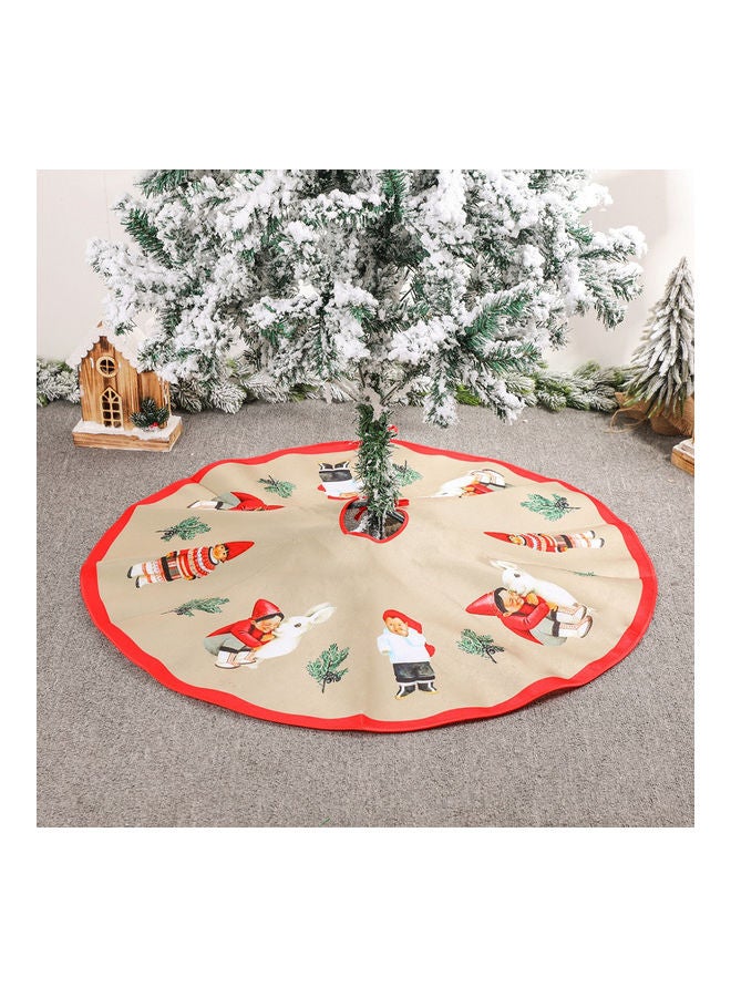 Round Print Tree Skirt Cover Floor Carpet