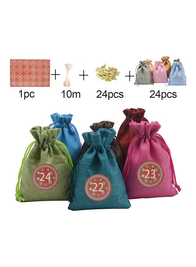 24-Piece Candy Storage Bag Drawstring Pouch Rope Clip Kit  - Image 2