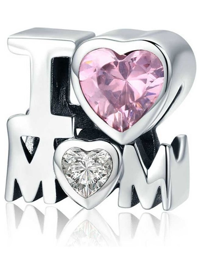 S925 Silver Pink Cubic Zircon Necklace Charm Pendant  - Image 1