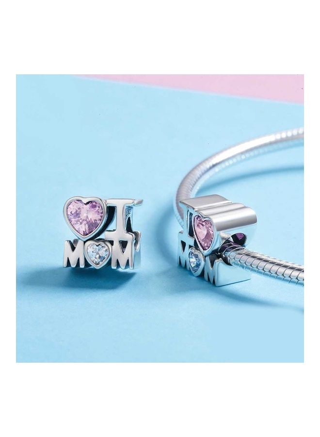 S925 Silver Pink Cubic Zircon Necklace Charm Pendant  - Image 3