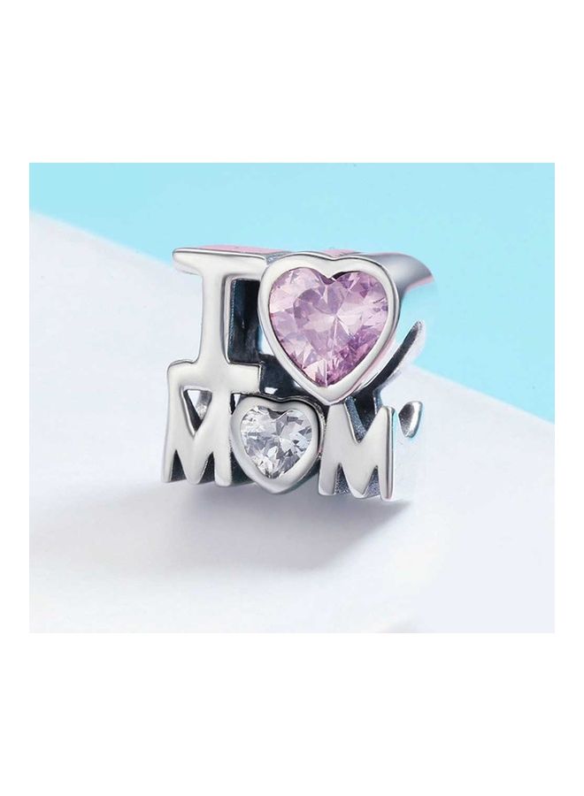 S925 Silver Pink Cubic Zircon Necklace Charm Pendant  - Image 4