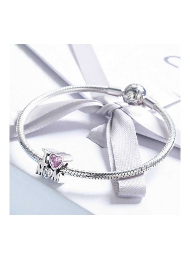 S925 Silver Pink Cubic Zircon Necklace Charm Pendant  - Image 5