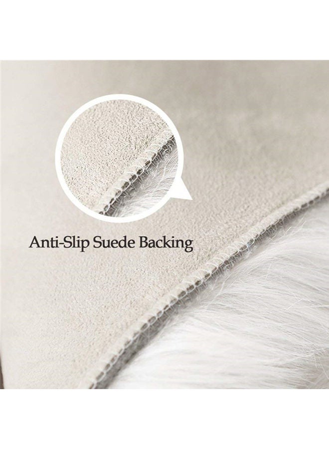 سجادة من الفراء الصناعي أبيض 60x150سم - Image 5