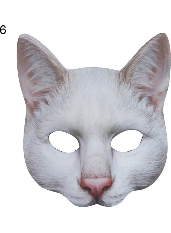 قناع تنكري يغطي نصف الوجه بتصميم قطة نابضة بالحياة