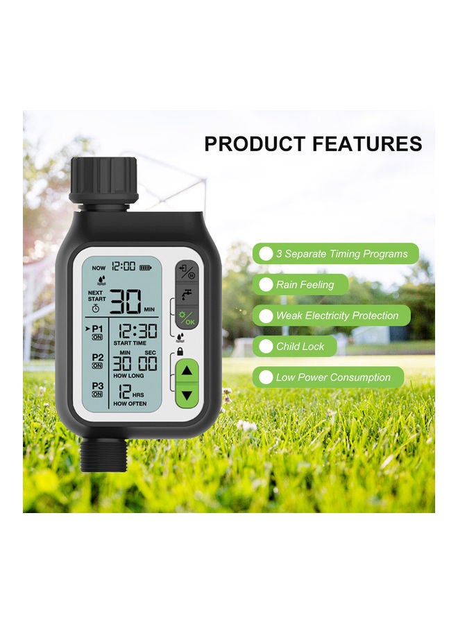 Electronic Automatic Irrigation Timer With Large LCD Screen Black
