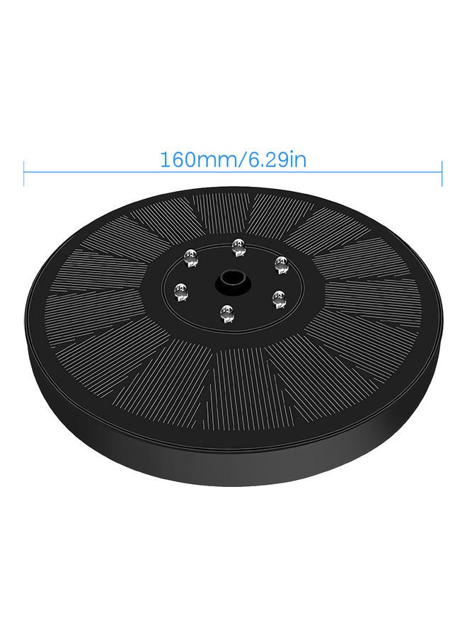 KKmoon - Solar Powered Outdoor Bird Bath Fountain Water Pump With LED Lights Black - Image 1