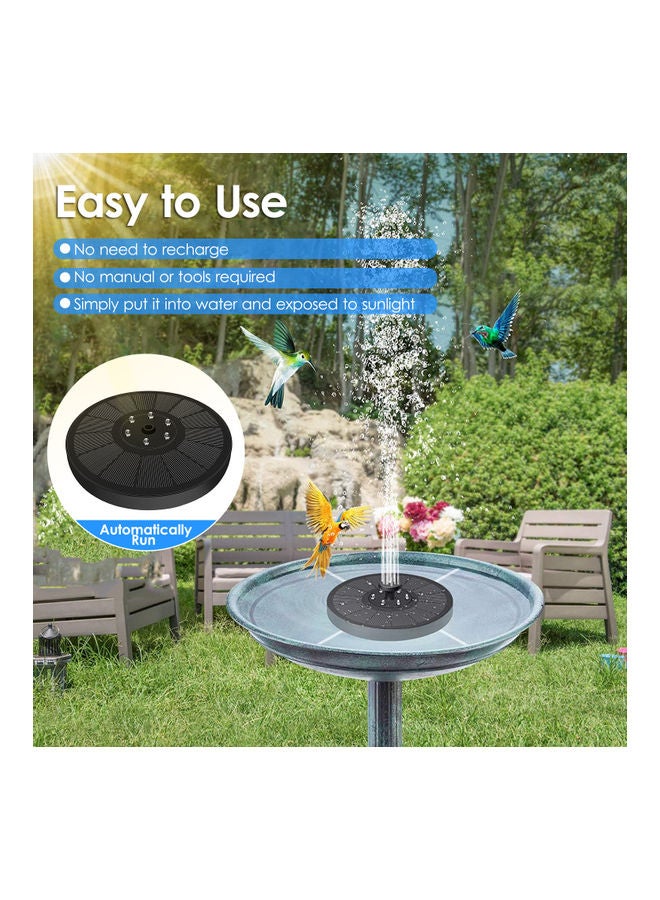 KKmoon - Solar Powered Outdoor Bird Bath Fountain Water Pump With LED Lights Black - Image 1