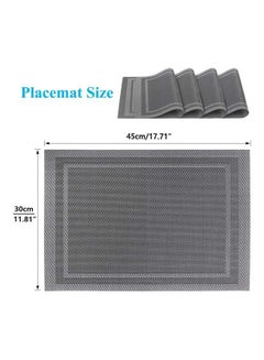 Generic 6-Piece Double Border Placemat Set Multicolour 45x30cm  - Image 2