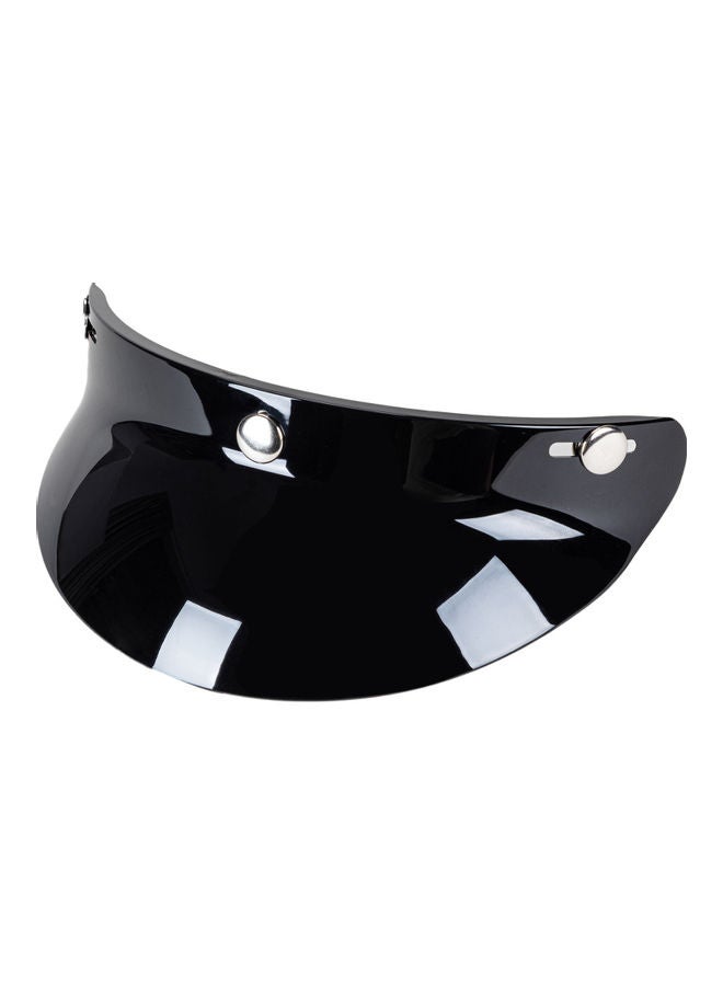 Generic 3 Snap-Button Visor Shield Lens Visor Flip Up Wind Shield for Open Face Motorcycle Helmet Black  - Image 1