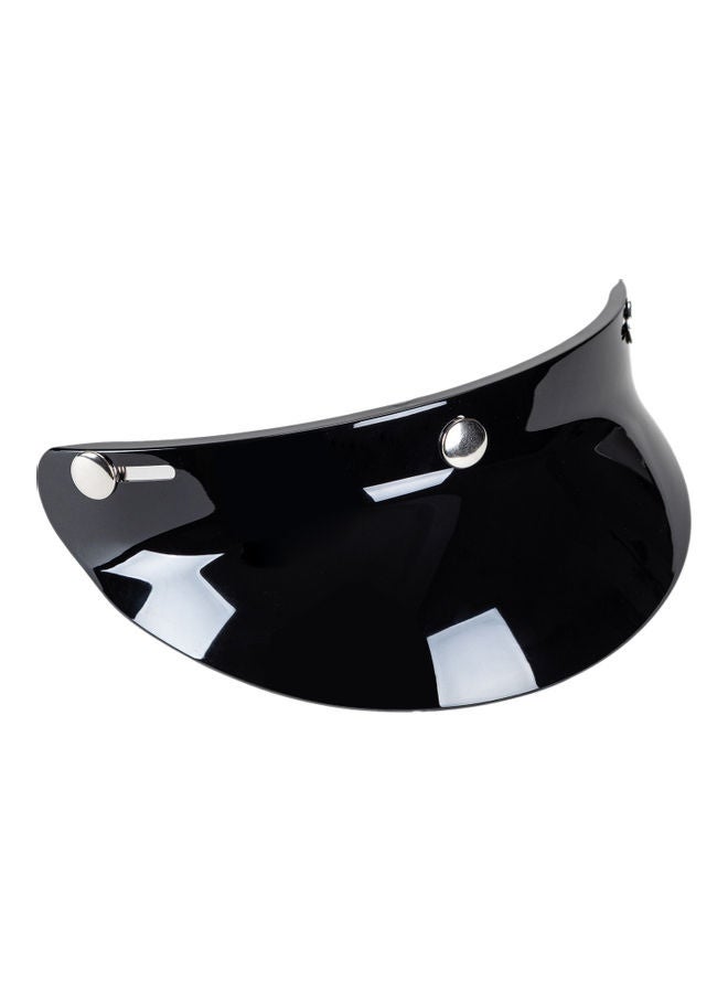 Generic 3 Snap-Button Visor Shield Lens Visor Flip Up Wind Shield for Open Face Motorcycle Helmet Black  - Image 2