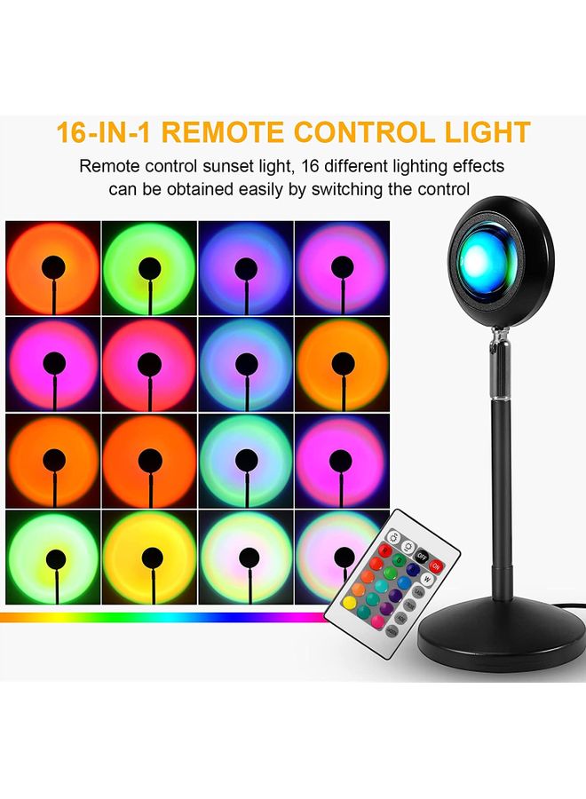 XiuWoo 16 Colors Portable Modern Style Antique Designed Sunset Projection Light Lamp Multicolour 27 x 10 x 10cm  - Image 1