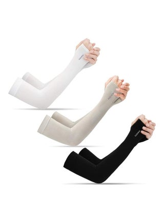 3 -Piece UV Protection Cooling Arm Sleeves with Thumb Hole One Size - v1623498427/N48112933A_1
