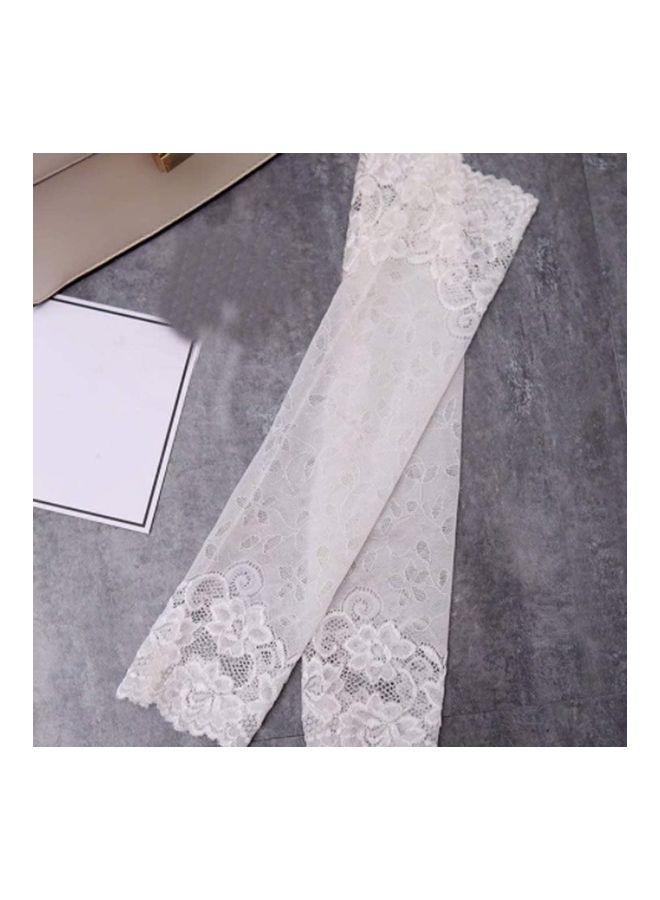 XiuWoo Summer Long Lace Fingerless Gloves one size - Image 3