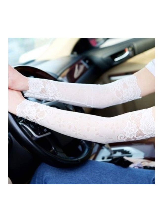 XiuWoo Summer Long Lace Fingerless Gloves one size - Image 4