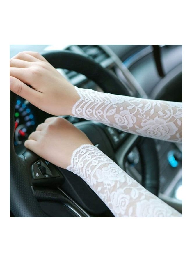 XiuWoo Summer Long Lace Fingerless Gloves one size - Image 5