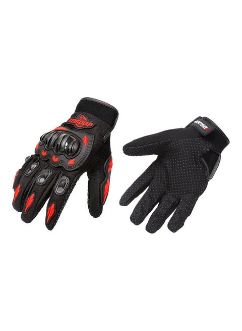 Motorcycle Full Finger Gloves Red M