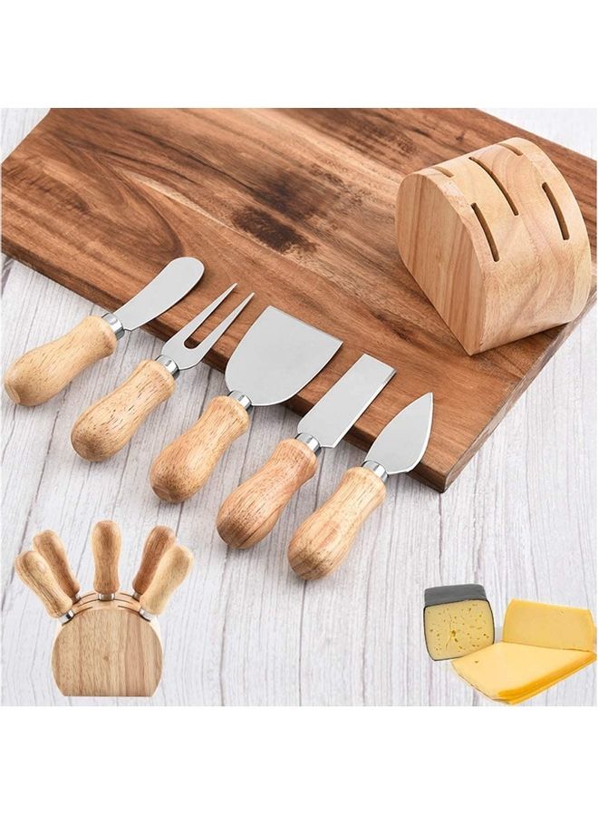 XiuWoo - 5-Piece Cheese Knife Set Multicolour - Image 1