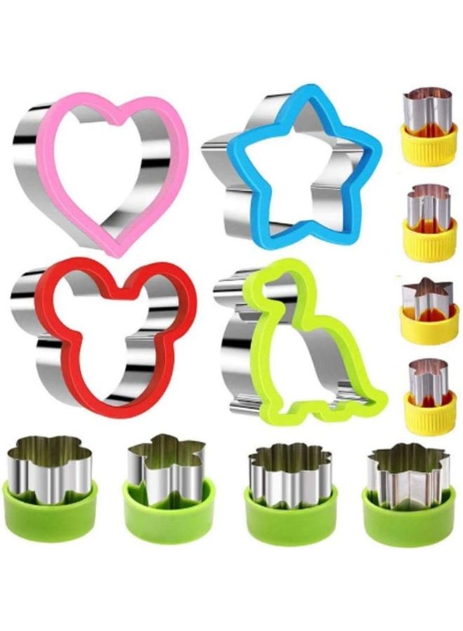 XiuWoo 12-Piece Stainless Steel Sandwiches Cutter Set Multicolour 