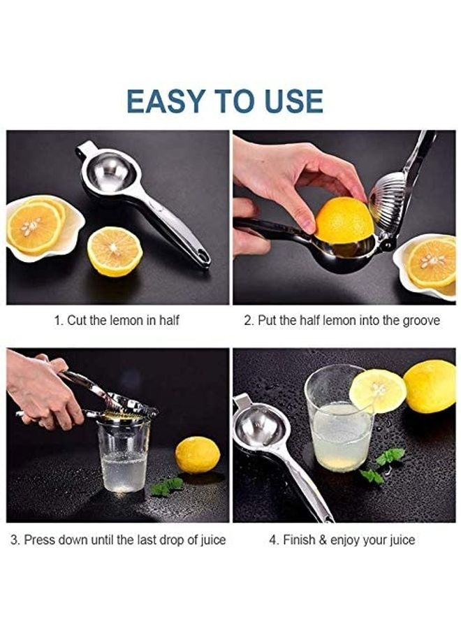 شو وو عصارة ليمون من الستانلس ستيل فضي - Image 5
