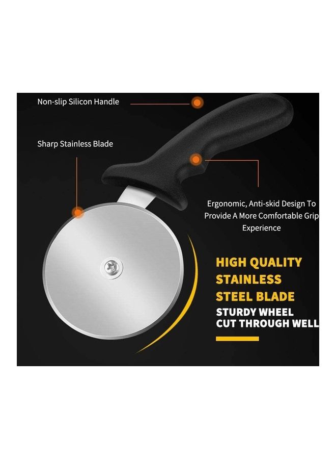 XiuWoo Stainless Steel Pizza Cutter Wheel Black/Silver - Image 2