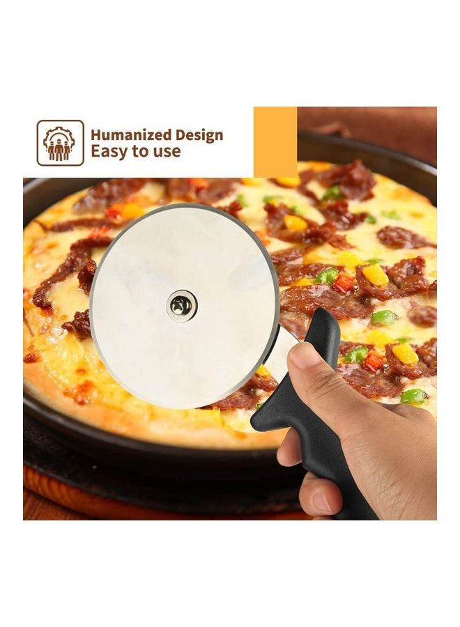 XiuWoo Stainless Steel Pizza Cutter Wheel Black/Silver - Image 3