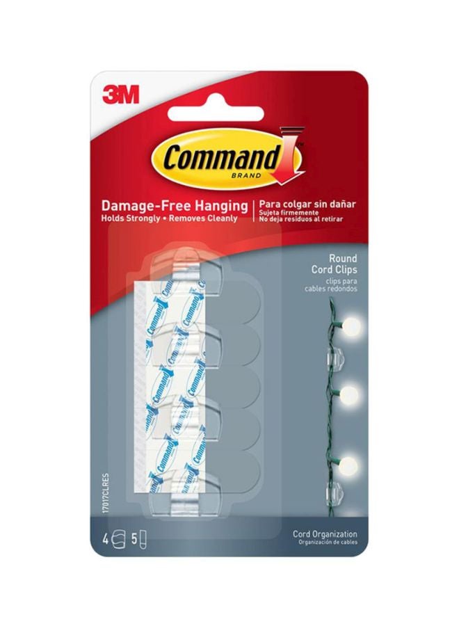 Command 9-Piece Round Cord Clip Set Clear  - Image 1