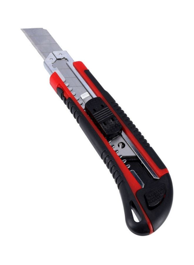 GEEPAS Auto-Retractable Safety 18mm Utility Knife - Portable  Multi-Purpose Outdoor Knife | Ergonomic Handle & Razor-Sharp Blades | Safety Toolkit with Safe  Internal Blade Storage Black/Red/Silver 18mm - Image 1