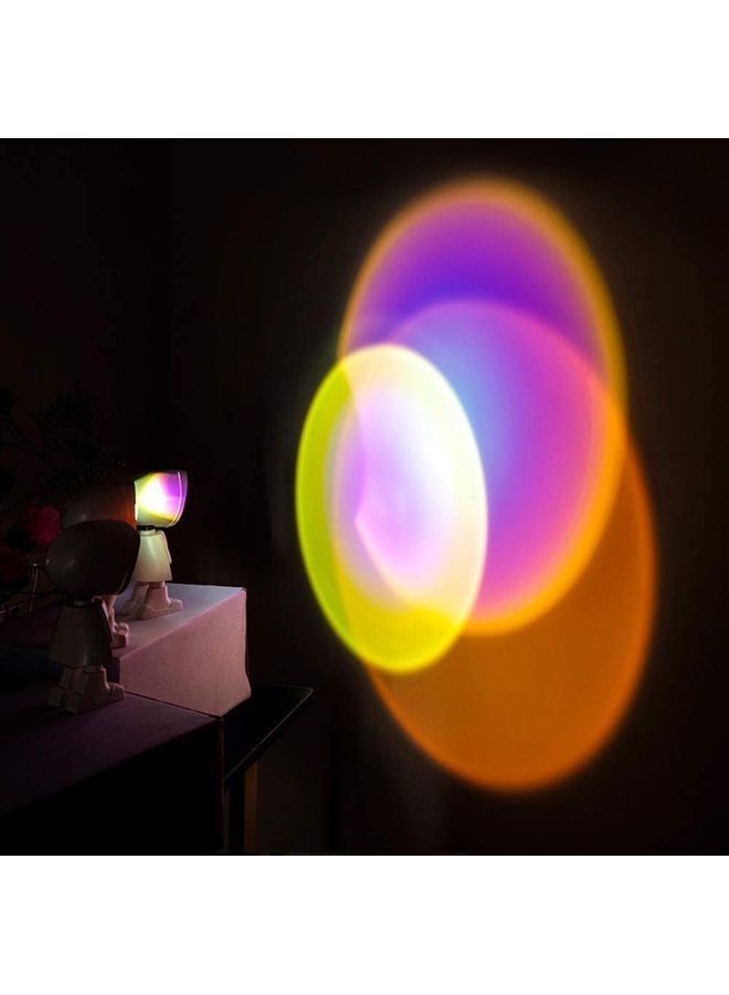 Robot Figure Projection Sunset Desk Light Lamp Multicolour