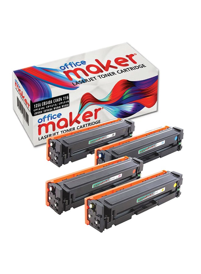 Office Maker Pack Of 4 125A Office Maker Toner Cartridge Set multicolour - Image 1