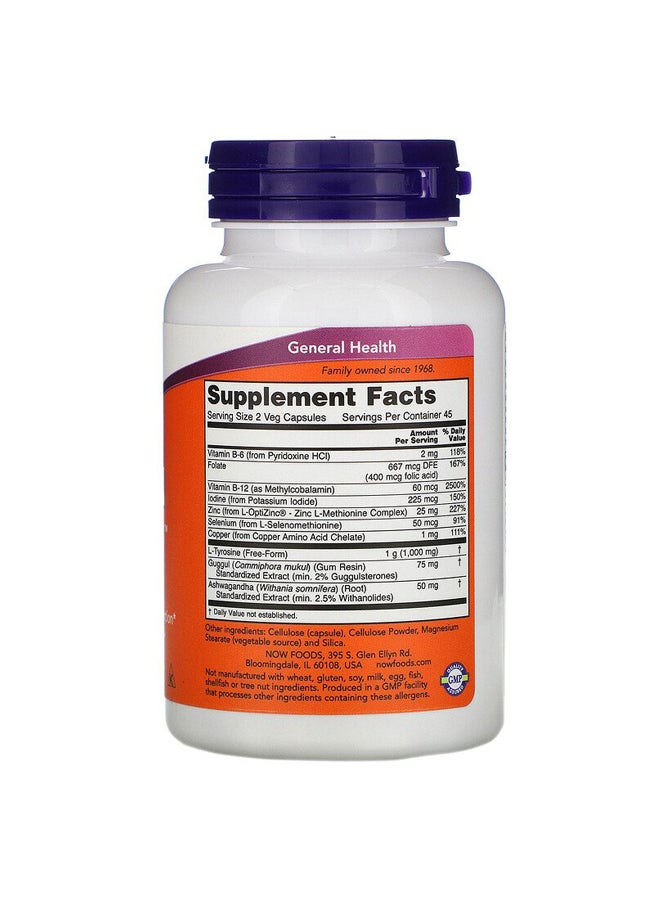 Now Foods Thyroid Energy Dietary Supplement  - 90 Veg Capsules - Image 2