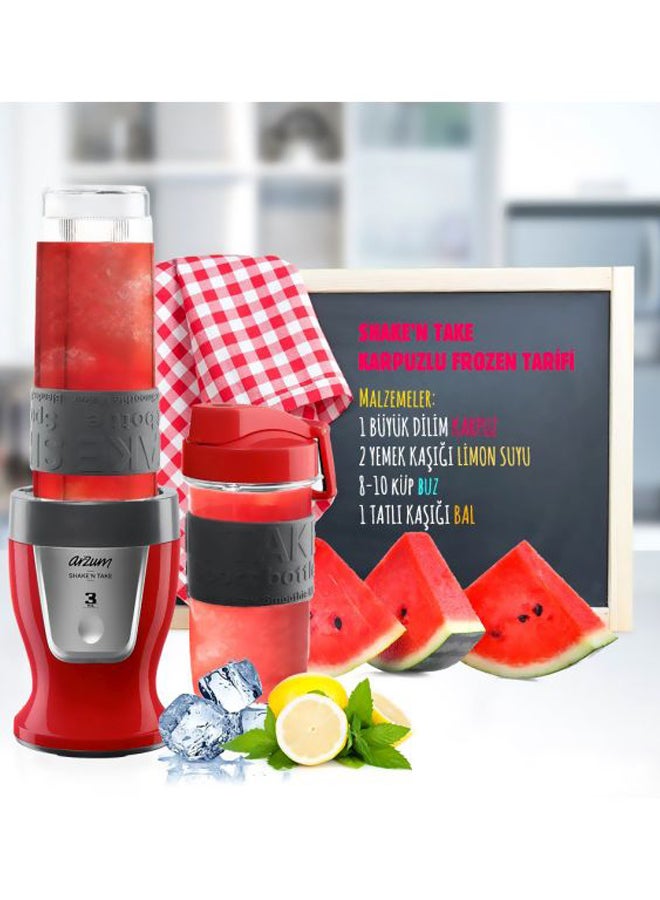 Arzum Shake & Take Personal Blender AR1032 Red/Grey  - Image 5