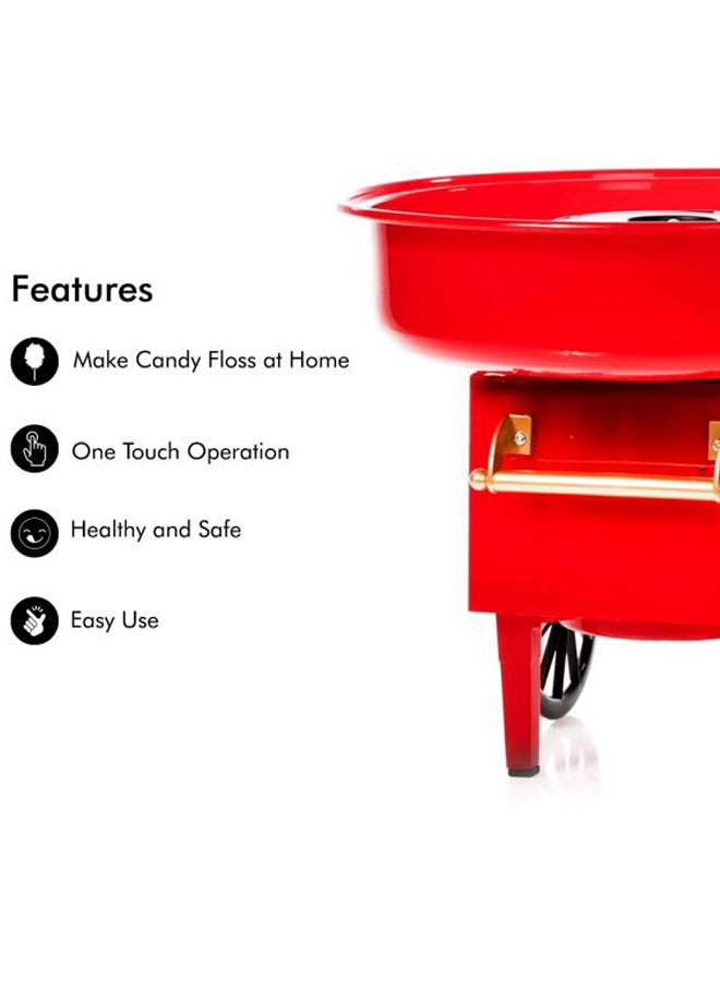 GEEPAS - Cotton Candy Maker, Mini Candy Maker, Retro Style Design | Great Gift for Birthday Parties, Children's Day and Christmas Day | Colour Candy 500 W GCM831 Red/Black - Image 1