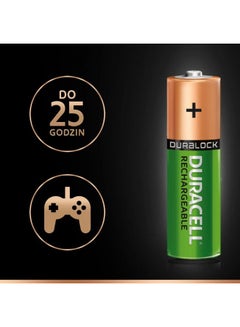 Duracell 4 - Piece AA-4 Recharge Ultra Batteries Green/Gold  - Image 3