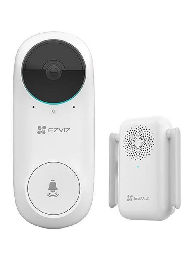 EZVIZ - DB2C Kit Wire-Free Video Doorbell with Chime White/black - Image 1