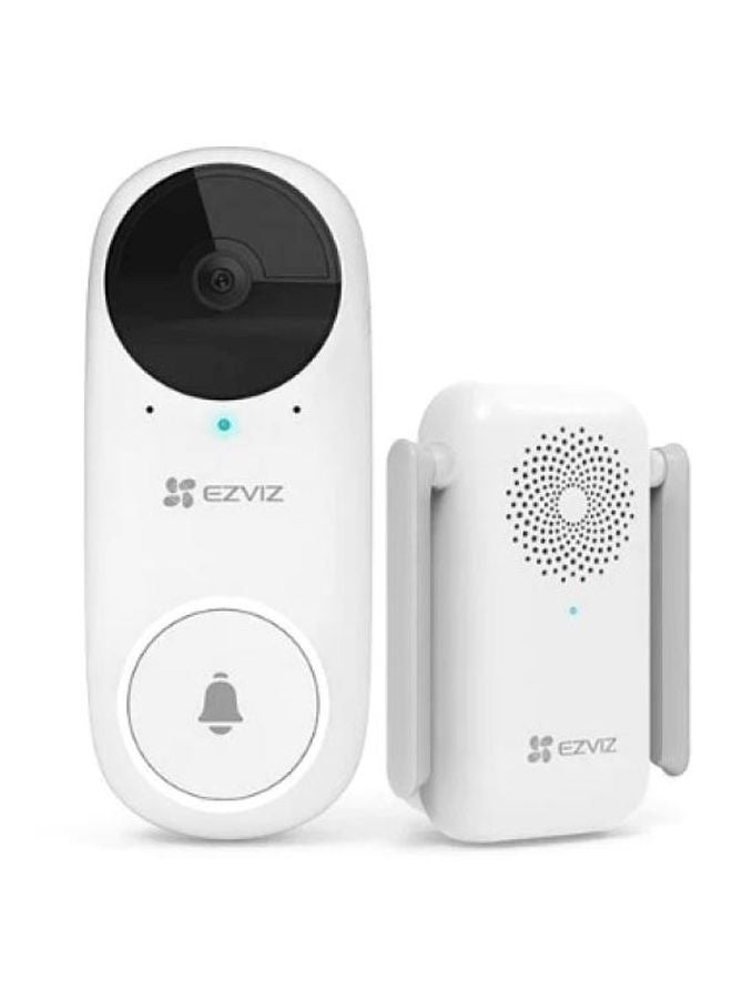EZVIZ - DB2C Kit Wire-Free Video Doorbell with Chime White/black - Image 1