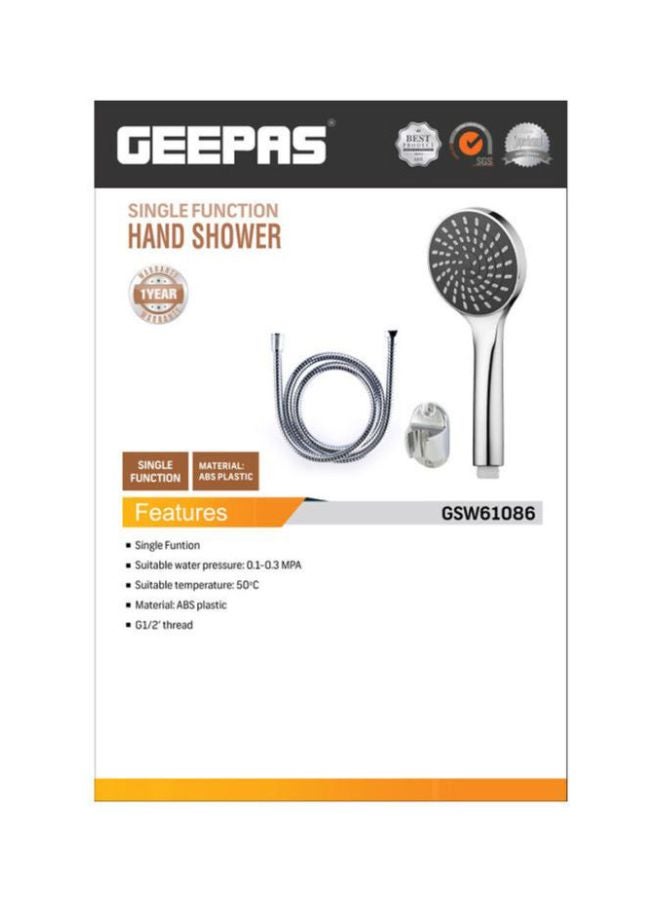 GEEPAS 3-Piece Hand Shower Set Silver 1/2inch - Image 4