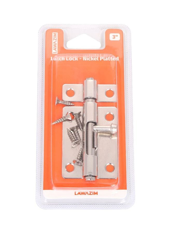 LAWAZIM Nickel Plated Latch Lock Silver 3inch  - Image 3