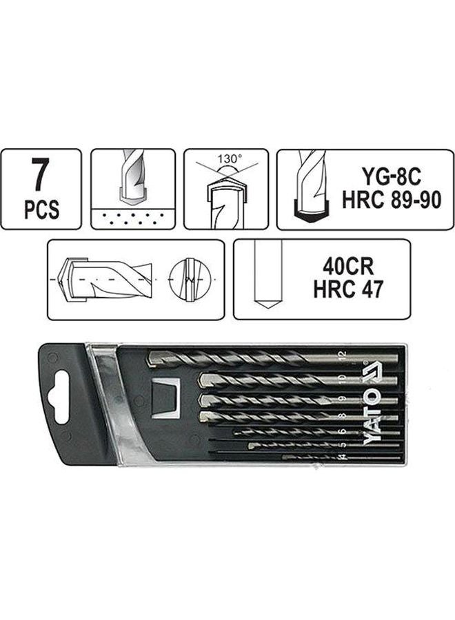 Yato 7-Piece Masonry Drill Bit Set Silver 4 Millimeter, 5 Millimeter, 6 Millimeter, 8 Millimeter, 9 Millimeter, 10 Millimeter, 12  - Image 3