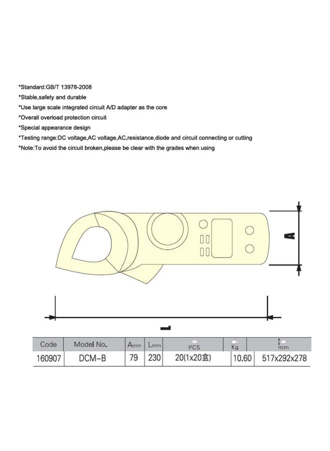 Jetech Digital Clamp Meter With Case Grey/Red - Image 5