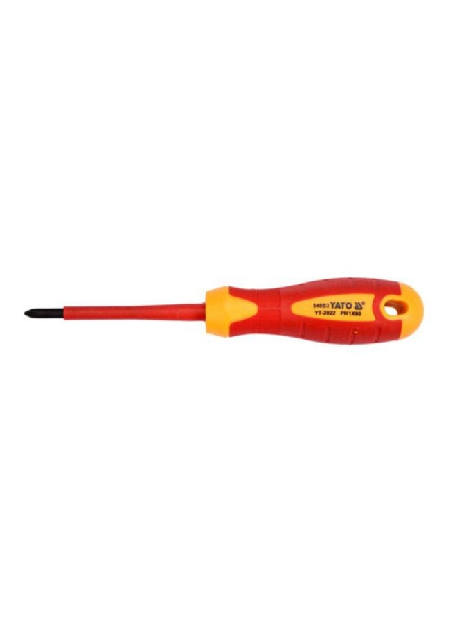 Yato Insulated Philips Screwdriver PH1x80mm VDE-1000V YT-2822 Red/Yellow 80mm - Image 2