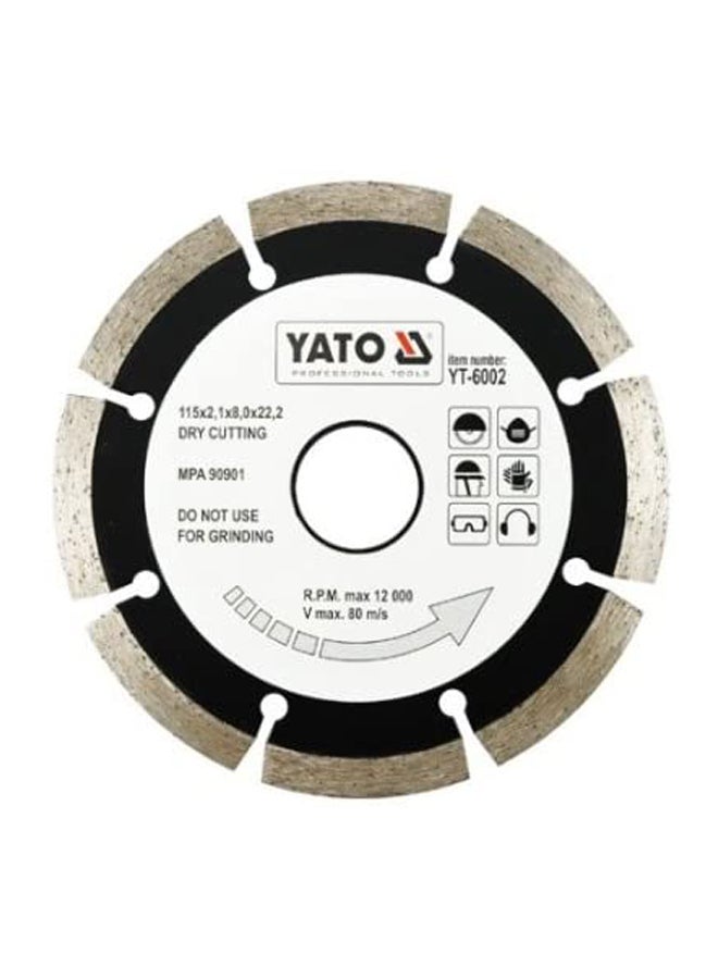 Yato Diamond Blade Segmented-HS 115x2.1x22.2mm YT-6002 Silver  - Image 1
