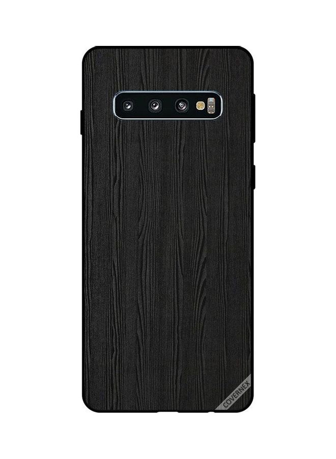 كوفرنيكس غطاء حماية واقِ لهاتف سامسونج جالاكسي S10 نمط خشبي أسود - Image 1
