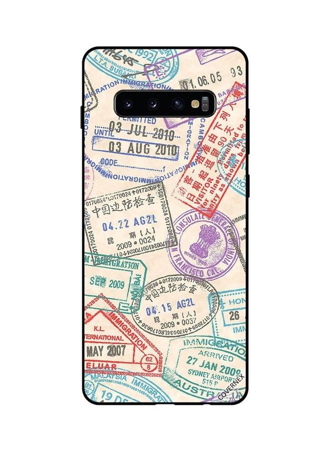 Covernex Travel Stamps Protective Case Cover For Samsung Galaxy S10 Plus Multicolour - Image 1