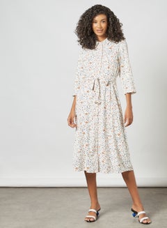 Tie-Up Printed Dress Birch/Oravintag - v1623529333/N43719199V_1