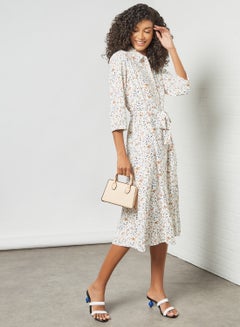 Tie-Up Printed Dress Birch/Oravintag - v1623529333/N43719199V_3