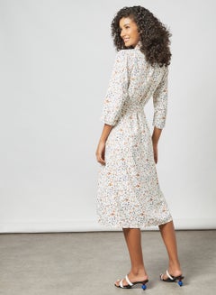 Tie-Up Printed Dress Birch/Oravintag - v1623529333/N43719199V_4