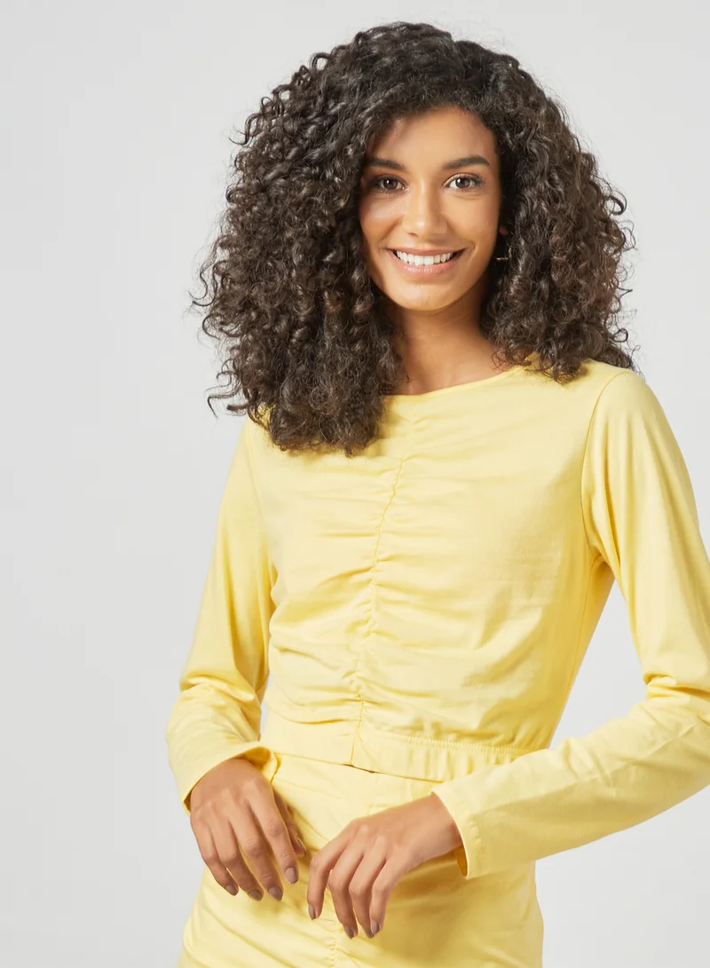 SIVVI for HANIYA Ruched Co-ord Skirt Set Yellow