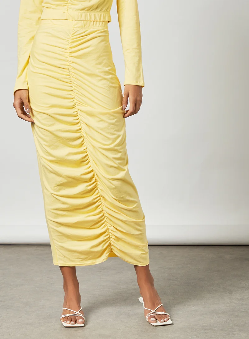 SIVVI for HANIYA Ruched Co-ord Skirt Set Yellow